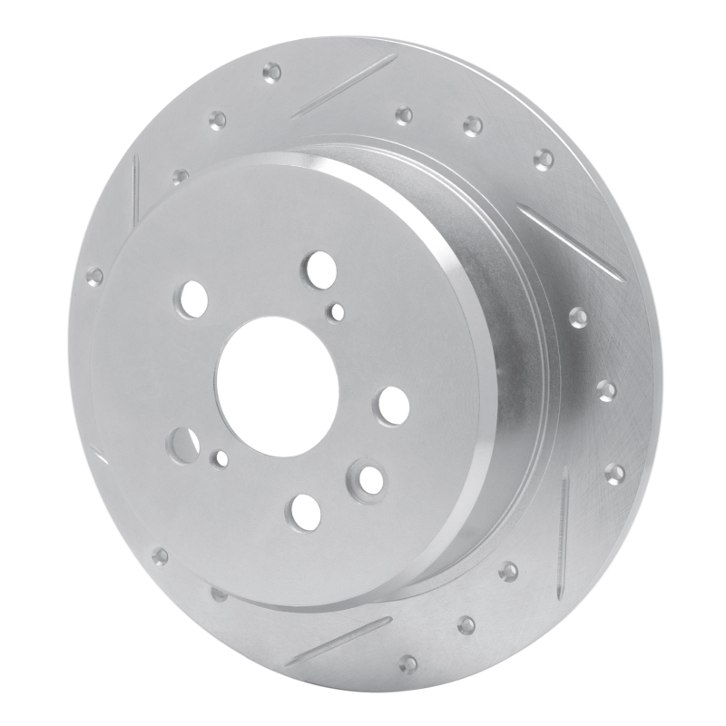 Picture of RNC Brake Rotor - Drill & Slot - R1 94-95 Toyota Celica Rear Left Drilled & Slotted Silver Brake Rotor rnc631-76060L
