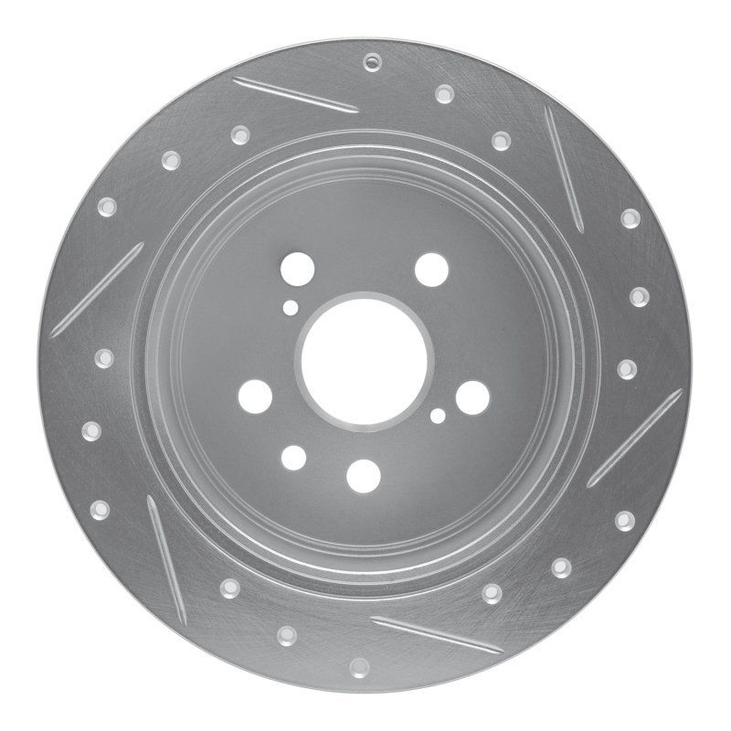 Picture of RNC Brake Rotor - Drill & Slot - R1 94-95 Toyota Celica Rear Left Drilled & Slotted Silver Brake Rotor rnc631-76060L
