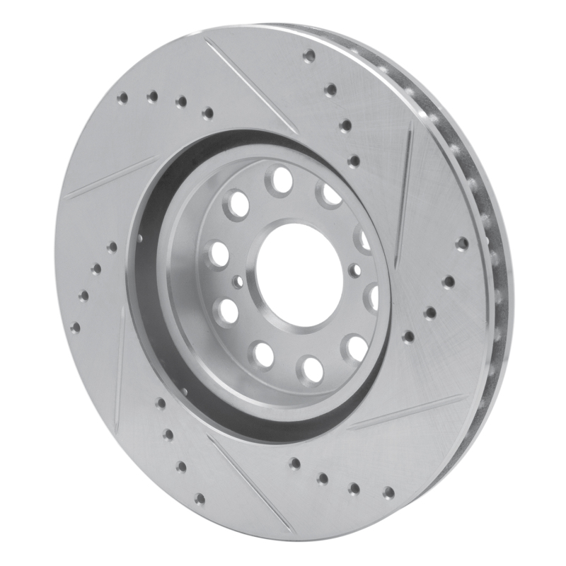 Picture of RNC Brake Rotor - Drill & Slot - R1 93-98 Toyota Supra Front Left Drilled & Slotted Silver Brake Rotor rnc631-76061L