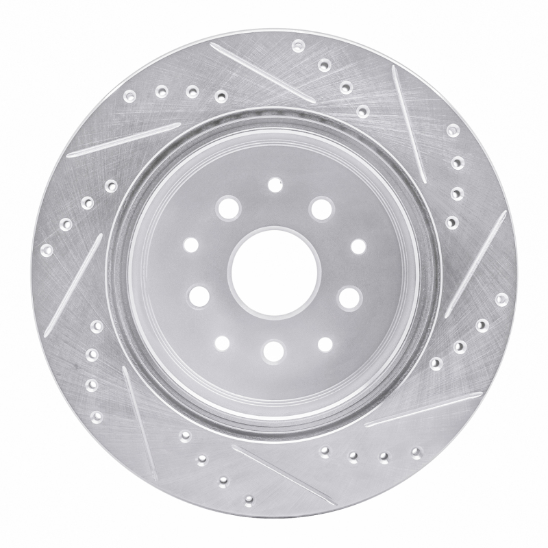 Picture of RNC Brake Rotor - Drill & Slot - R1 93-98 Toyota Supra Rear Left Drilled & Slotted Silver Brake Rotor rnc631-76064L