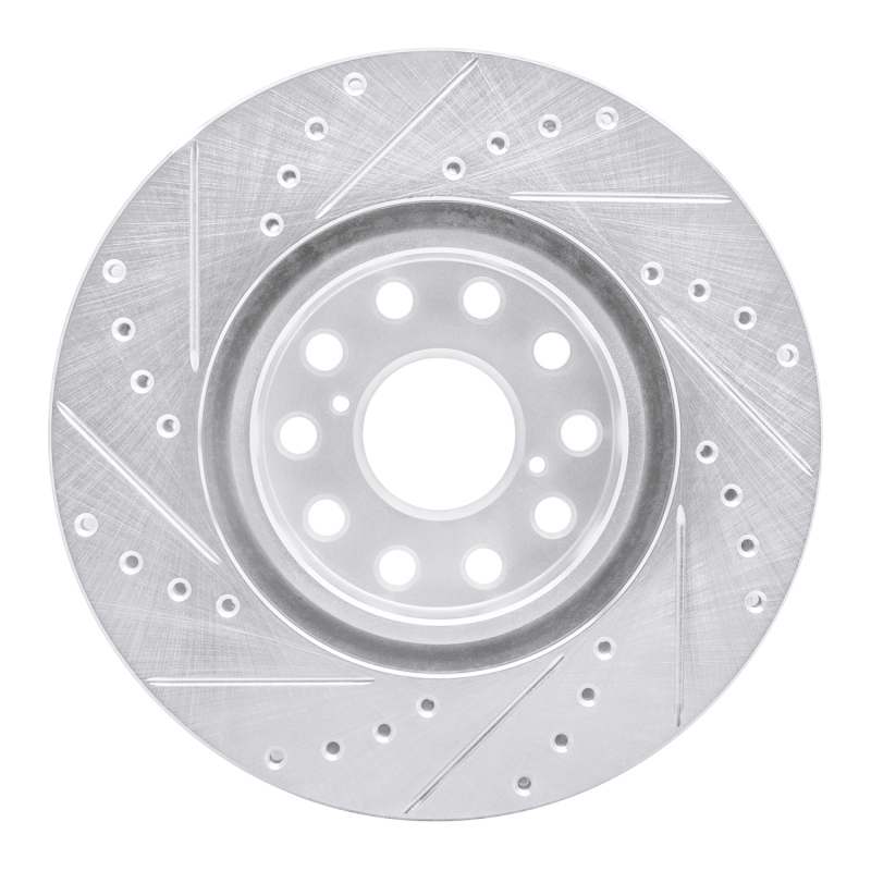 Picture of RNC Brake Rotor - Drill & Slot - R1 93-98 Toyota Supra Front Right Drilled & Slotted Silver Brake Rotor rnc631-76061R
