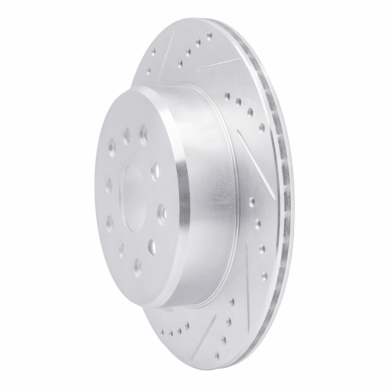 Picture of RNC Brake Rotor - Drill & Slot - R1 93-98 Toyota Supra Rear Left Drilled & Slotted Silver Brake Rotor rnc631-76064L