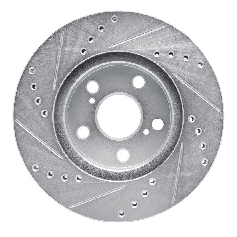 Picture of RNC Brake Rotor - Drill & Slot - R1 94-00 Toyota Celica Front Right Drilled & Slotted Silver Brake Rotor rnc631-76067R