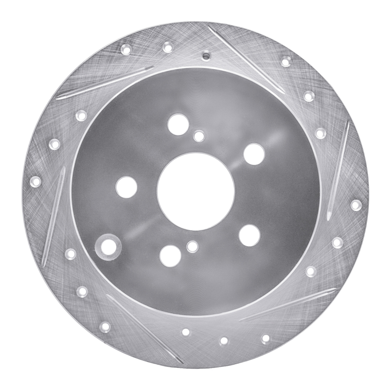 Picture of RNC Brake Rotor - Drill & Slot - R1 00-10 Pontiac Vibe Rear Right Drilled & Slotted Silver Brake Rotor rnc631-76069R