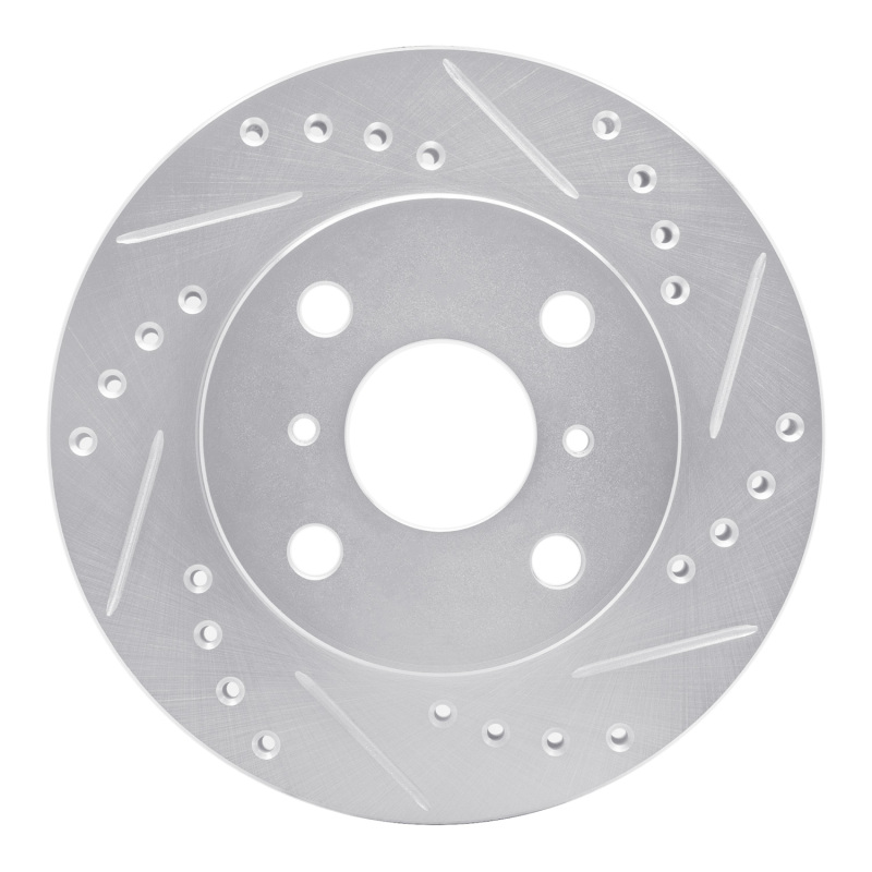 Picture of RNC Brake Rotor - Drill & Slot - R1 99-05 Toyota Echo Front Right Drilled & Slotted Silver Brake Rotor rnc631-76070R