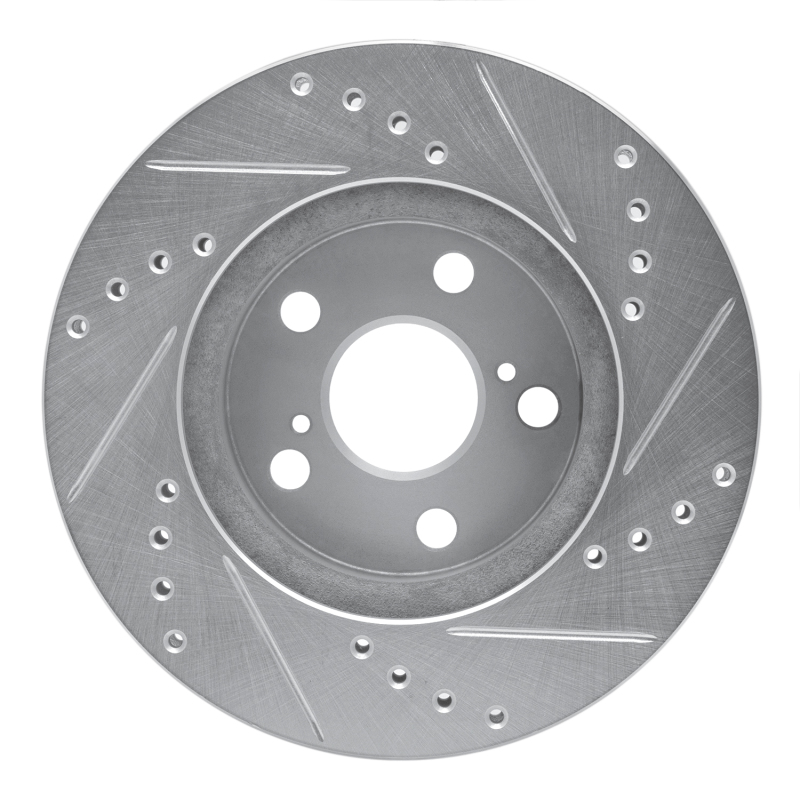 Picture of RNC Brake Rotor - Drill & Slot - R1 94-00 Toyota Celica Front Left Drilled & Slotted Silver Brake Rotor rnc631-76067L