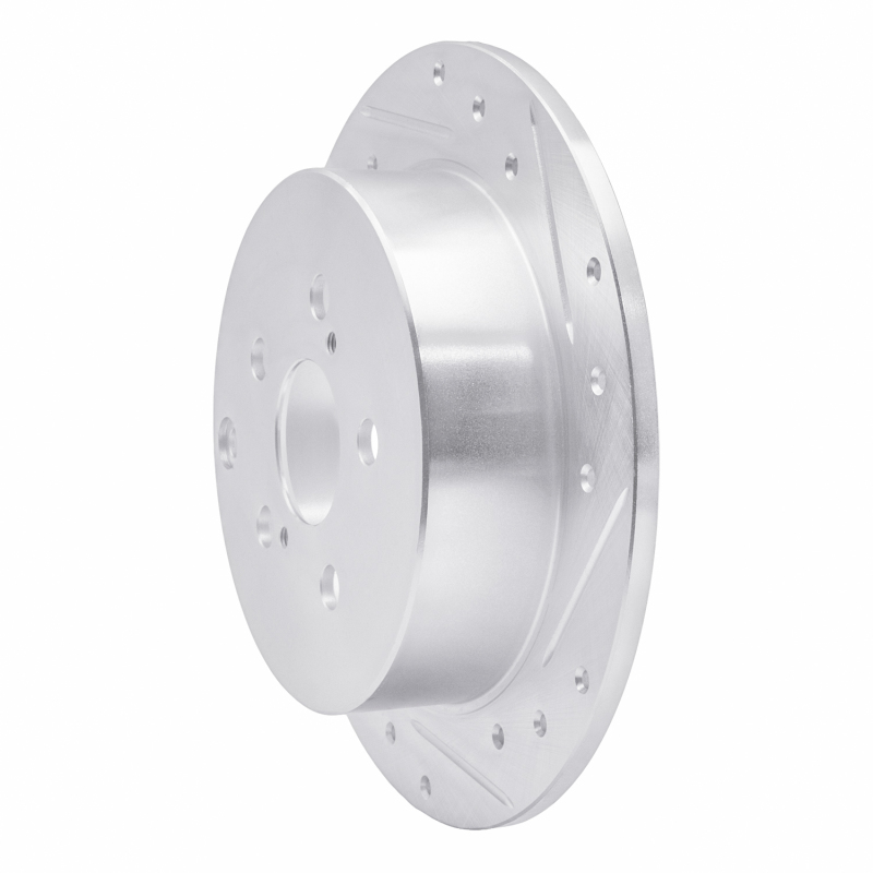 Picture of RNC Brake Rotor - Drill & Slot - R1 00-10 Pontiac Vibe Rear Right Drilled & Slotted Silver Brake Rotor rnc631-76069R