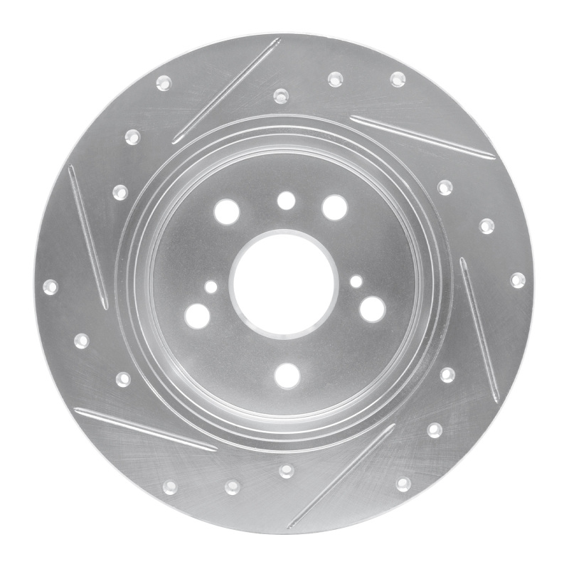 Picture of RNC Brake Rotor - Drill & Slot - R1 00-04 Toyota Avalon Rear Right Drilled & Slotted Silver Brake Rotor rnc631-76071R