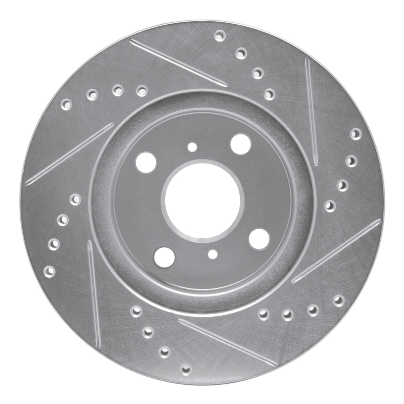 Picture of RNC Brake Rotor - Drill & Slot - R1 01-03 Toyota Prius Front Left Drilled & Slotted Silver Brake Rotor rnc631-76074L