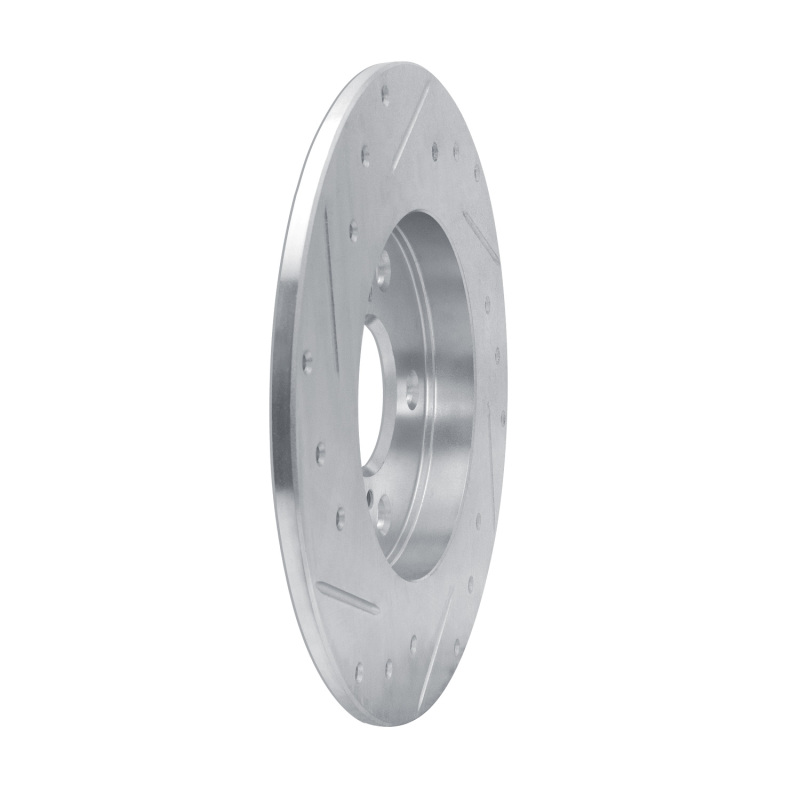 Picture of RNC Brake Rotor - Drill & Slot - R1 08-18 Pontiac Vibe Rear Left Drilled & Slotted Silver Brake Rotor rnc631-76082L