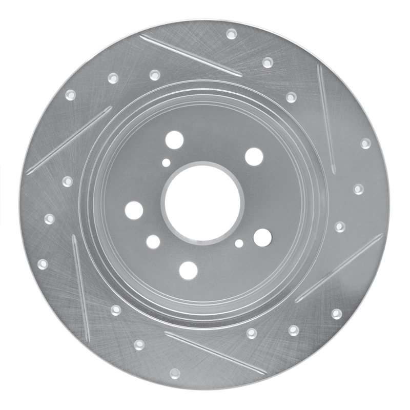 Picture of RNC Brake Rotor - Drill & Slot - R1 00-04 Toyota Avalon Rear Left Drilled & Slotted Silver Brake Rotor rnc631-76071L