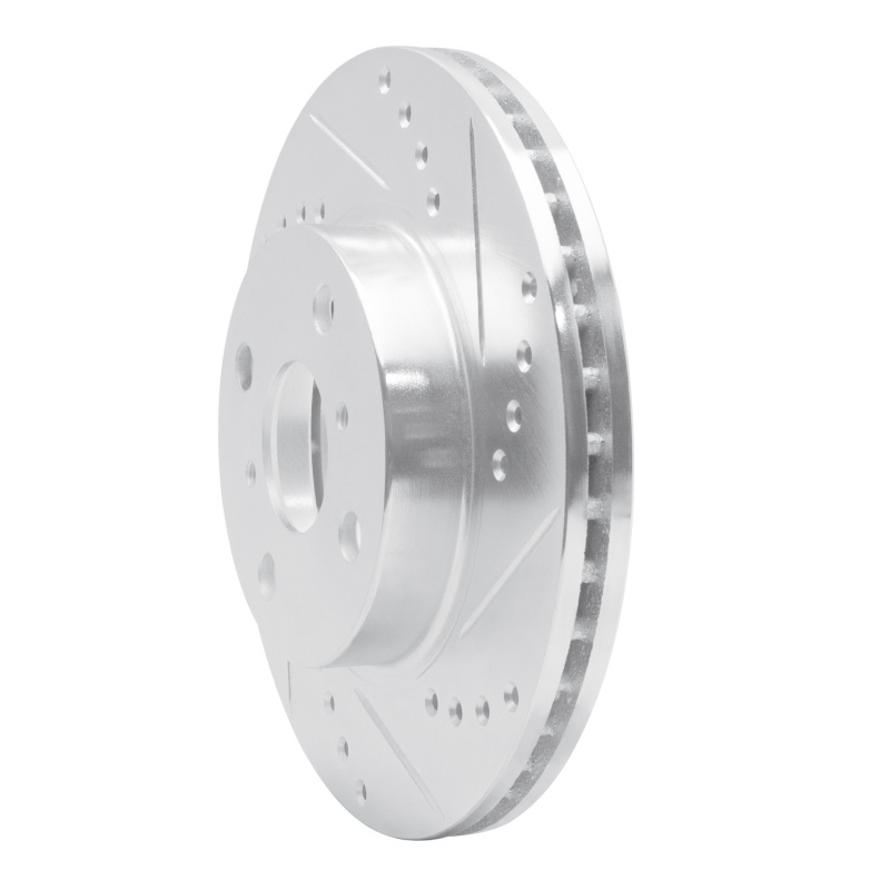 Picture of RNC Brake Rotor - Drill & Slot - R1 01-03 Toyota Prius Front Right Drilled & Slotted Silver Brake Rotor rnc631-76074R