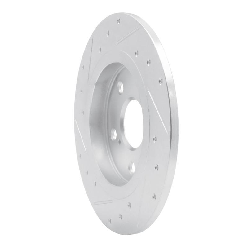 Picture of RNC Brake Rotor - Drill & Slot - R1 08-18 Pontiac Vibe Rear Right Drilled & Slotted Silver Brake Rotor rnc631-76082R