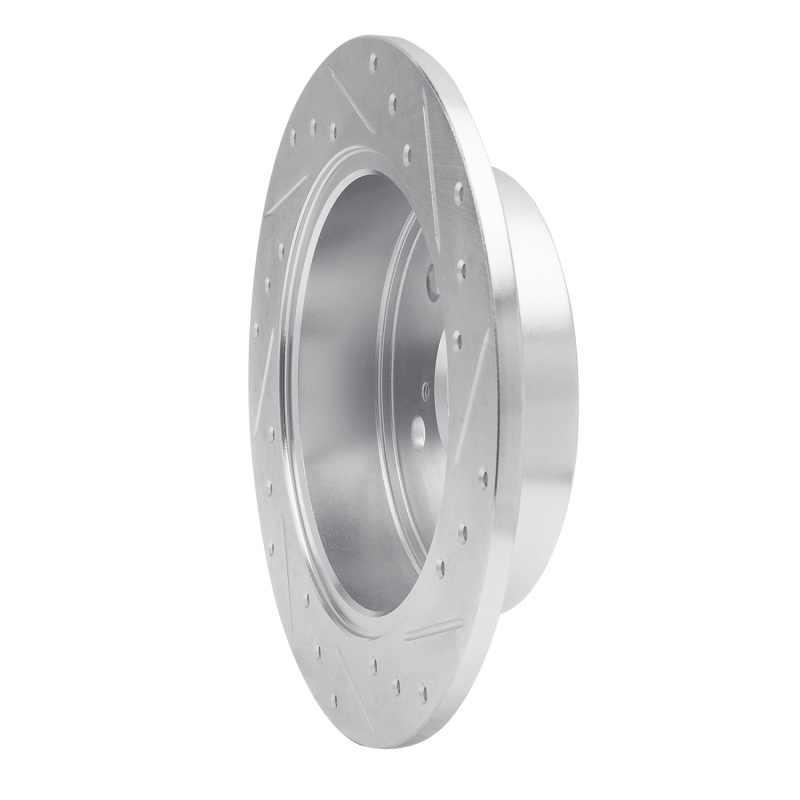 Picture of RNC Brake Rotor - Drill & Slot - R1 09-13 Pontiac Vibe Rear Left Drilled & Slotted Silver Brake Rotor rnc631-76084L