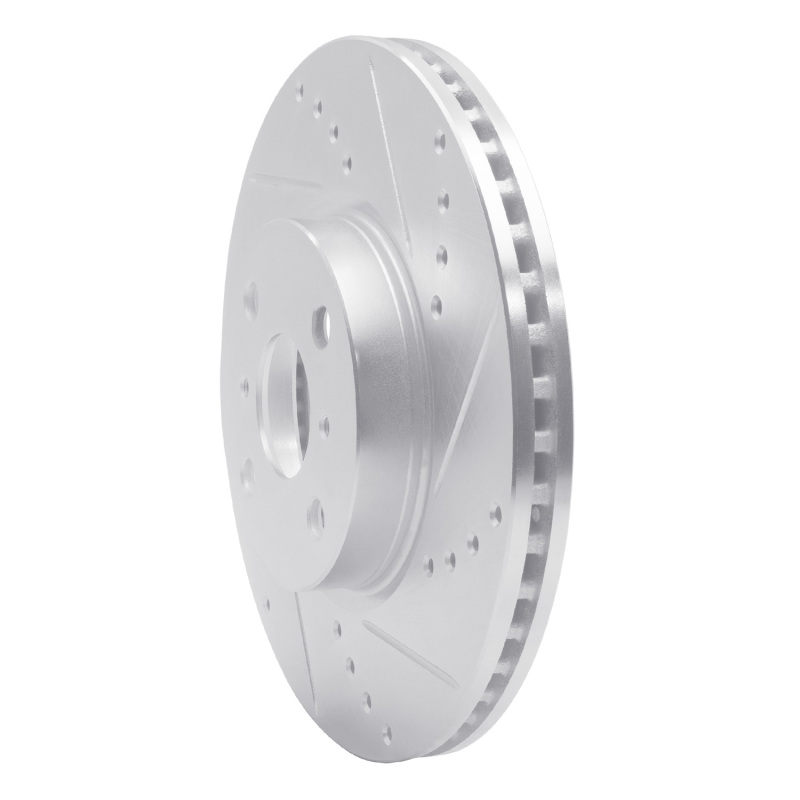 Picture of RNC Brake Rotor - Drill & Slot - R1 12-18 Toyota Yaris (USA/Canada) Front Right Drilled & Slotted Silver Brake Rotor rnc631-76088R