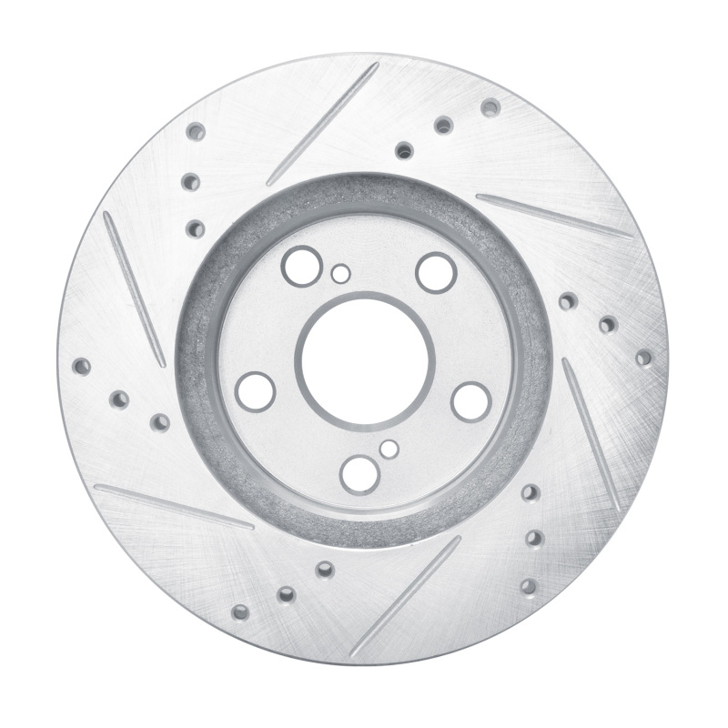 Picture of RNC Brake Rotor - Drill & Slot - R1 10-17 Lexus CT200H Front Right Drilled & Slotted Silver Brake Rotor rnc631-76087R