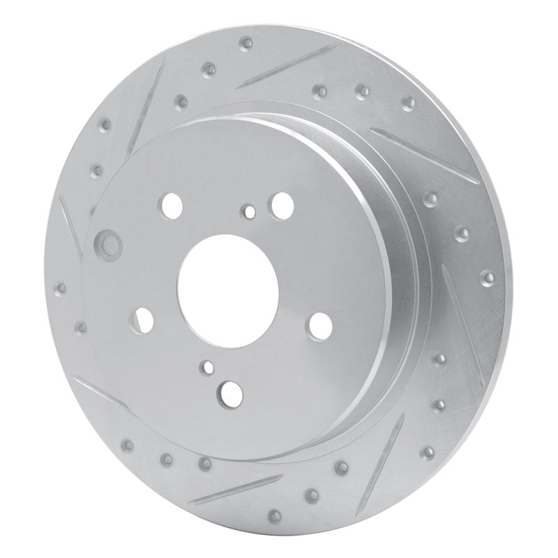 Picture of RNC Brake Rotor - Drill & Slot - R1 12-20 Toyota Mirai Rear Left Drilled & Slotted Silver Brake Rotor rnc631-76089L