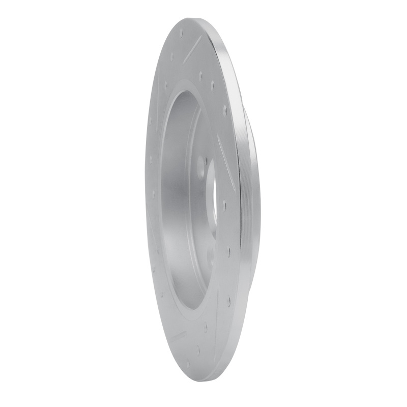 Picture of RNC Brake Rotor - Drill & Slot - R1 12-18 Toyota Yaris (USA/Canada) Rear Right Drilled & Slotted Silver Brake Rotor rnc631-76090R