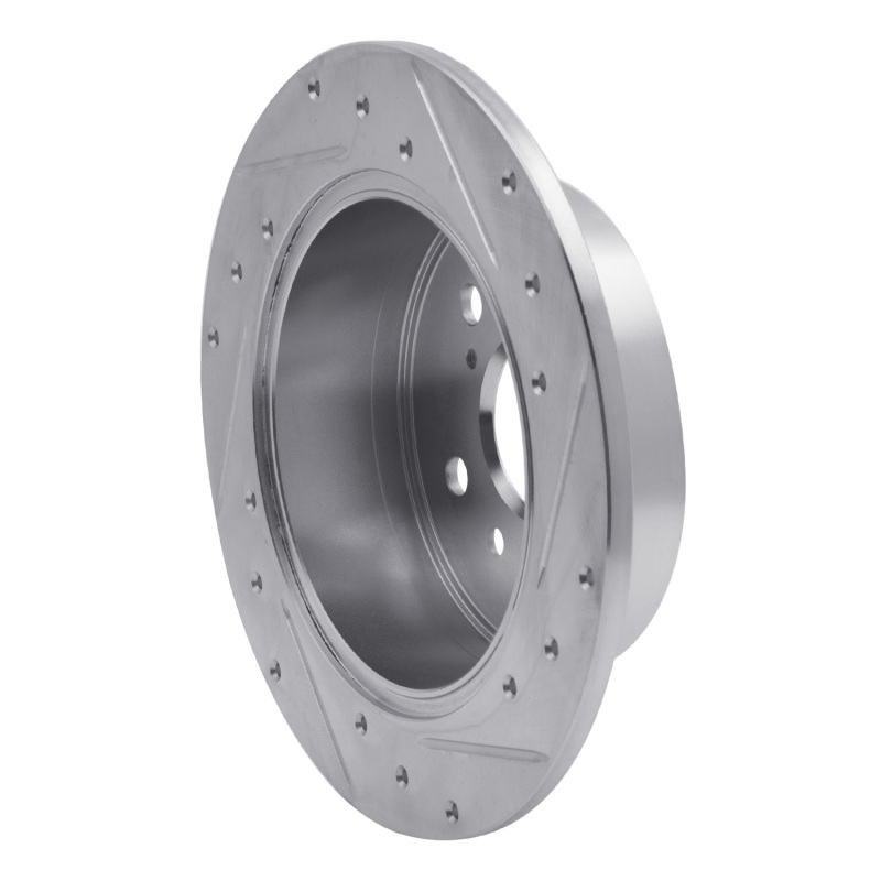 Picture of RNC Brake Rotor - Drill & Slot - R1 12-18 Lexus ES300H Rear Left Drilled & Slotted Silver Brake Rotor rnc631-76091L