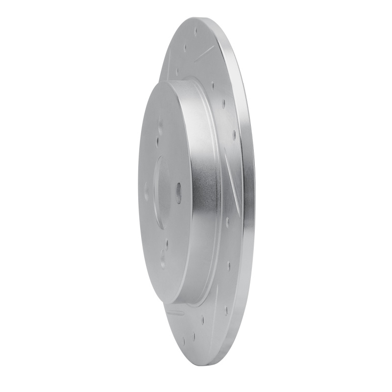 Picture of RNC Brake Rotor - Drill & Slot - R1 12-18 Toyota Yaris (USA/Canada) Rear Left Drilled & Slotted Silver Brake Rotor rnc631-76090L