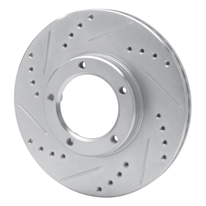 Picture of RNC Brake Rotor - Drill & Slot - R1 89-08 Toyota Hilux (Mexico) Front Left Drilled & Slotted Silver Brake Rotor rnc631-76106L