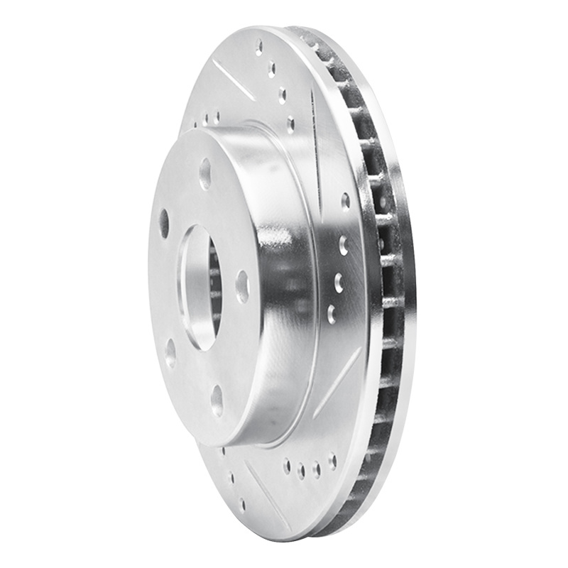 Picture of RNC Brake Rotor - Drill & Slot - R1 91-94 Toyota Previa Front Right Drilled & Slotted Silver Brake Rotor rnc631-76108R