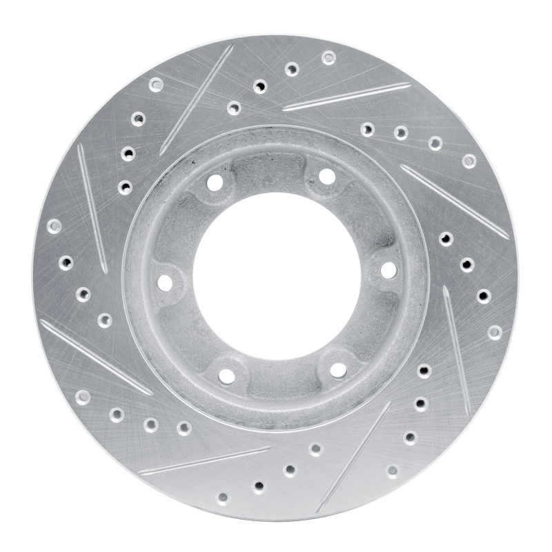Picture of RNC Brake Rotor - Drill & Slot - R1 90-92 Toyota Land Cruiser Front Right Drilled & Slotted Silver Brake Rotor rnc631-76110R