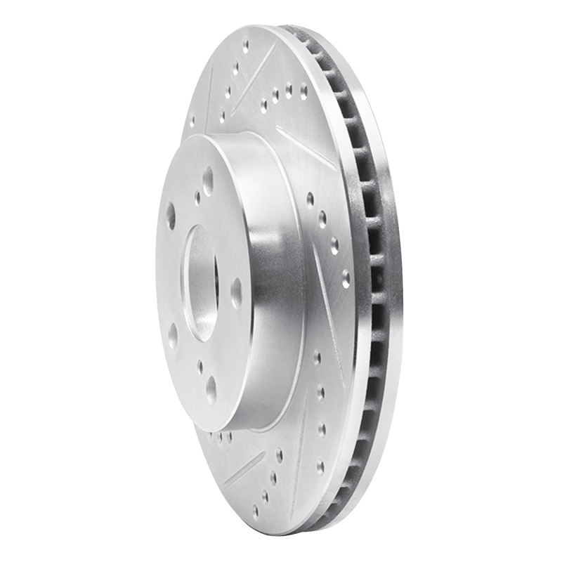Picture of RNC Brake Rotor - Drill & Slot - R1 91-96 Toyota Previa Front Left Drilled & Slotted Silver Brake Rotor rnc631-76111L