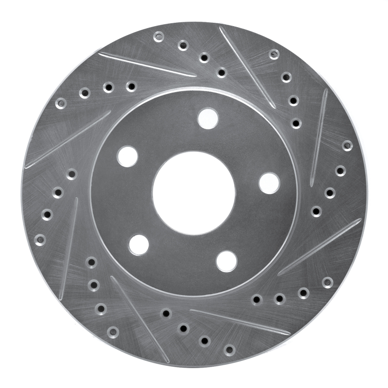 Picture of RNC Brake Rotor - Drill & Slot - R1 91-96 Toyota Previa Front Right Drilled & Slotted Silver Brake Rotor rnc631-76111R