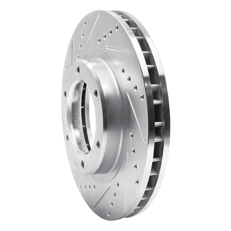 Picture of RNC Brake Rotor - Drill & Slot - R1 90-92 Toyota Land Cruiser Front Left Drilled & Slotted Silver Brake Rotor rnc631-76110L