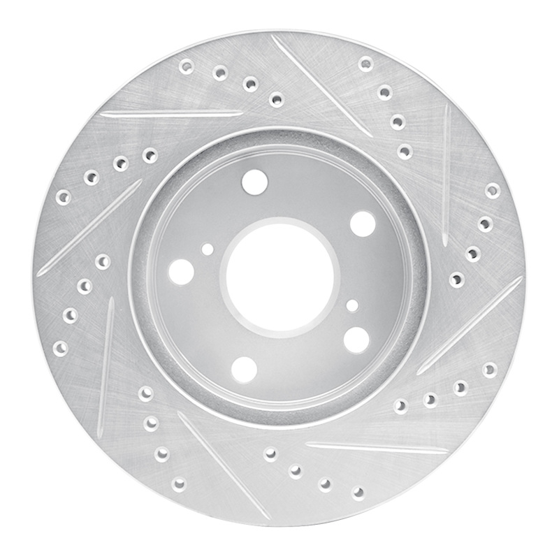 Picture of RNC Brake Rotor - Drill & Slot - R1 91-96 Toyota Previa Front Left Drilled & Slotted Silver Brake Rotor rnc631-76111L