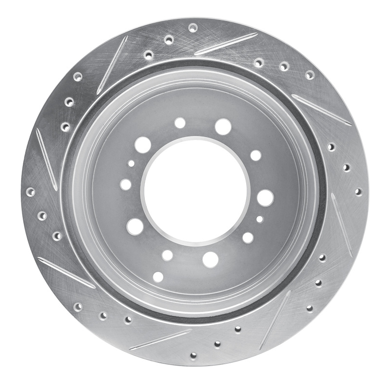 Picture of RNC Brake Rotor - Drill & Slot - R1 98-07 Lexus LX470 Rear Right Drilled & Slotted Silver Brake Rotor rnc631-76113R