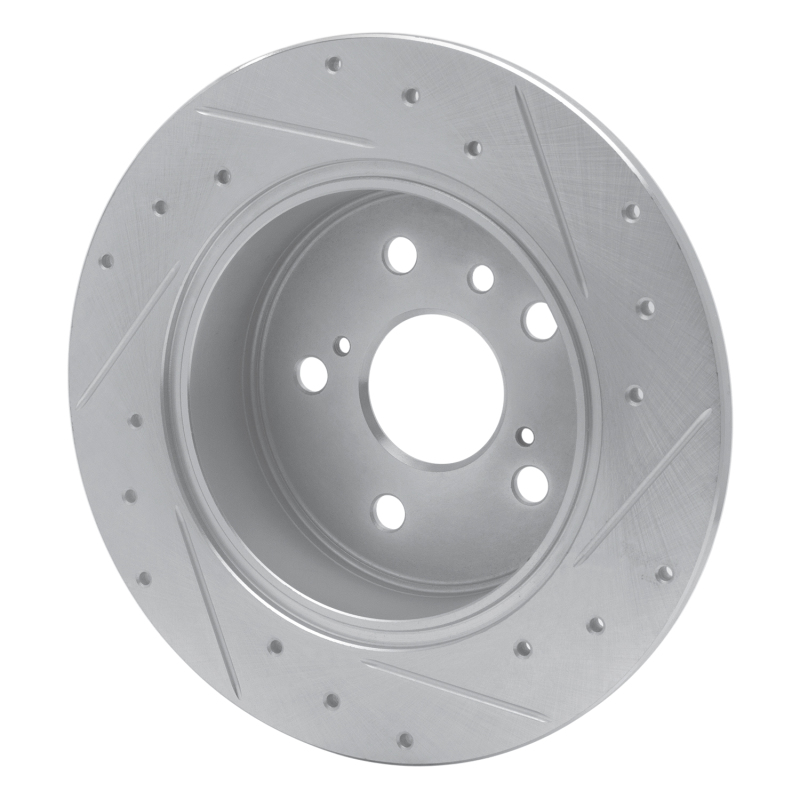 Picture of RNC Brake Rotor - Drill & Slot - R1 99-03 Lexus RX300 Rear Left Drilled & Slotted Silver Brake Rotor rnc631-76114L