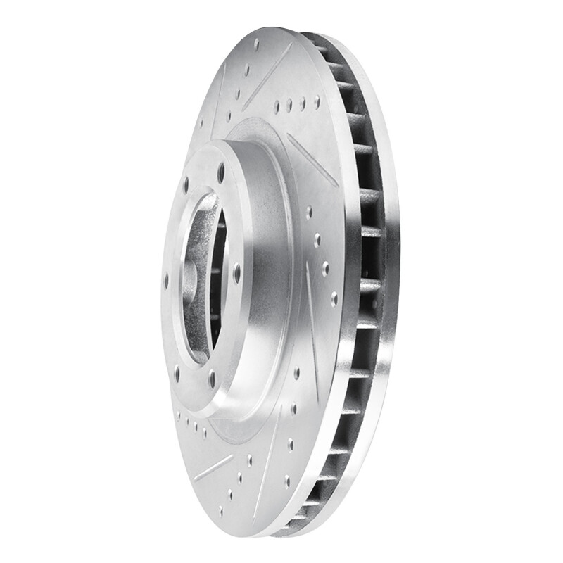 Picture of RNC Brake Rotor - Drill & Slot - R1 93-97 Lexus LX450 Front Left Drilled & Slotted Silver Brake Rotor rnc631-76116L
