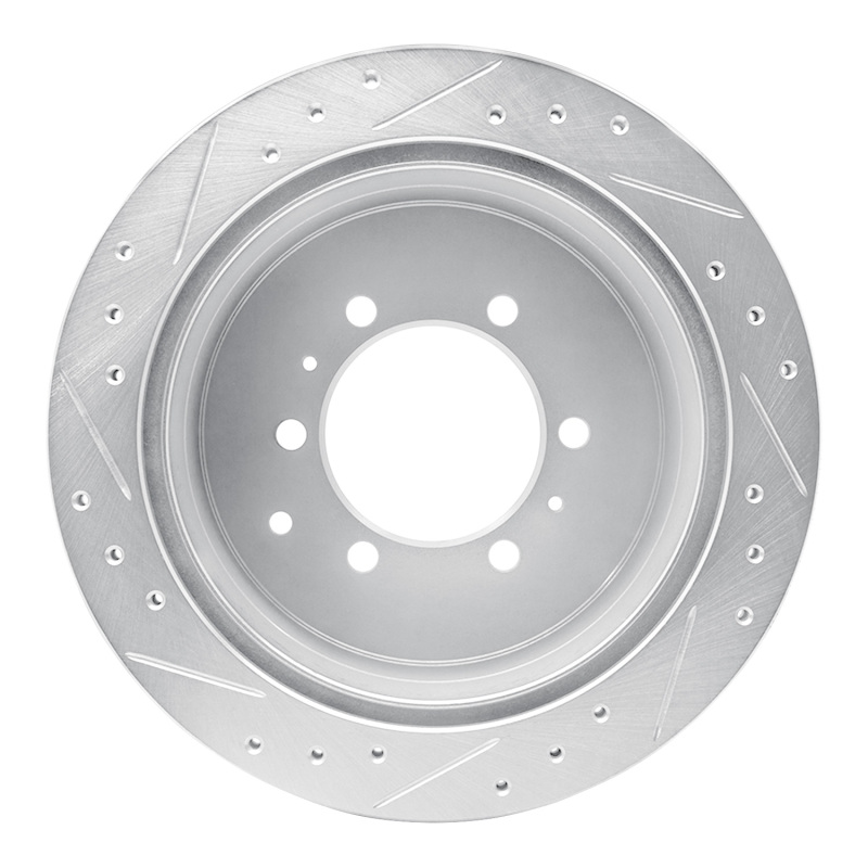 Picture of RNC Brake Rotor - Drill & Slot - R1 93-97 Lexus LX450 Rear Right Drilled & Slotted Silver Brake Rotor rnc631-76117R