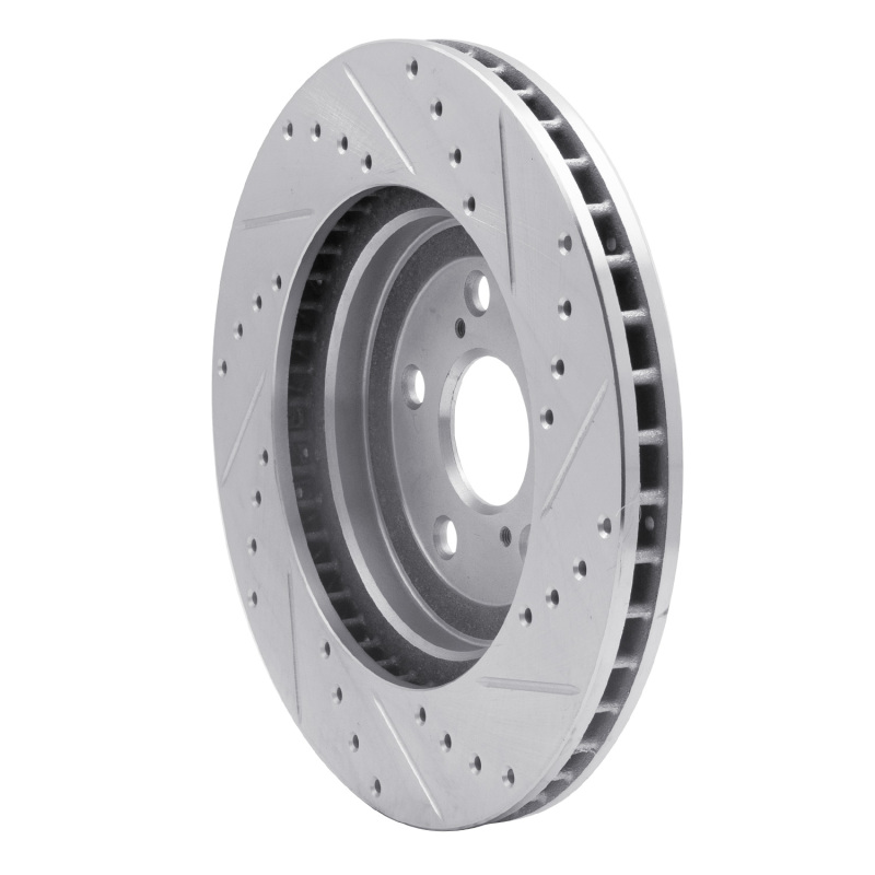 Picture of RNC Brake Rotor - Drill & Slot - R1 04-09 Lexus RX350 Front Left Drilled & Slotted Silver Brake Rotor rnc631-76129L