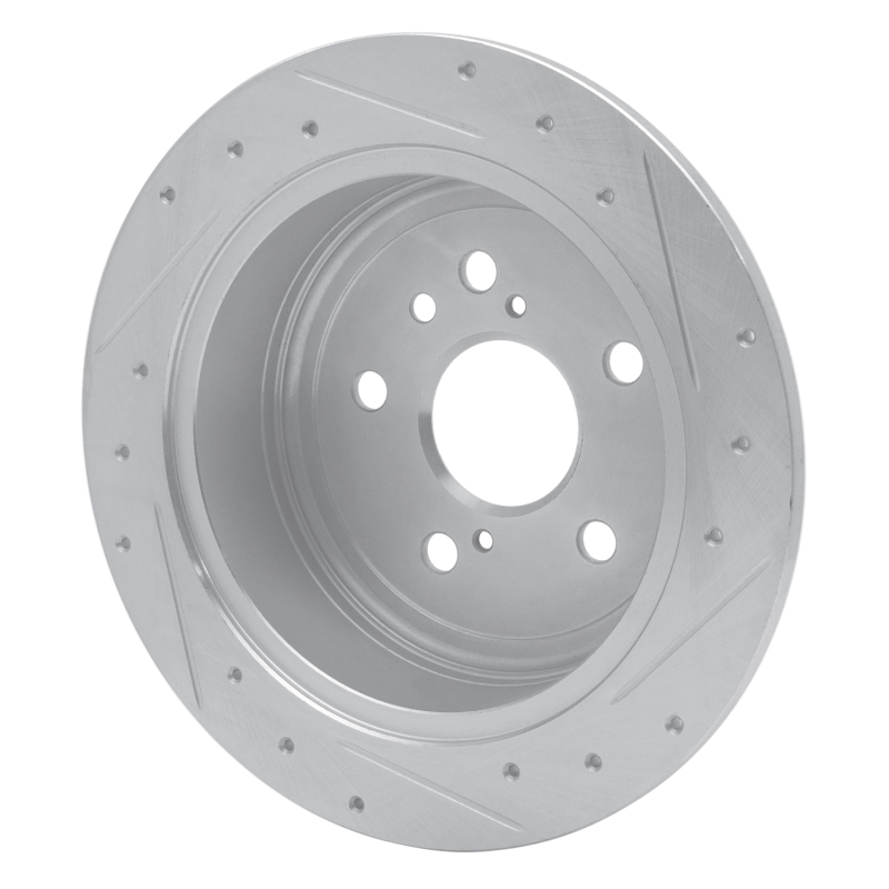 Picture of RNC Brake Rotor - Drill & Slot - R1 04-09 Lexus RX330 Rear Left Drilled & Slotted Silver Brake Rotor rnc631-76130L
