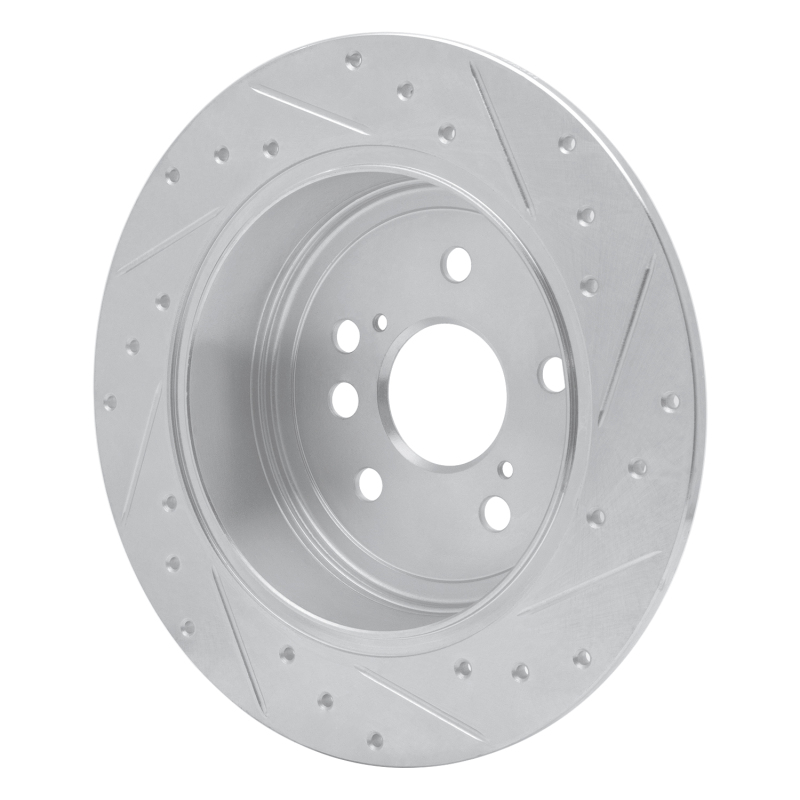 Picture of RNC Brake Rotor - Drill & Slot - R1 04-05 Toyota RAV4 Rear Left Drilled & Slotted Silver Brake Rotor rnc631-76132L