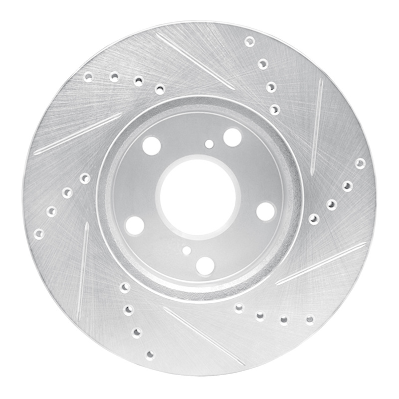 Picture of RNC Brake Rotor - Drill & Slot - R1 05-15 Toyota Tacoma Front Left Drilled & Slotted Silver Brake Rotor rnc631-76133L