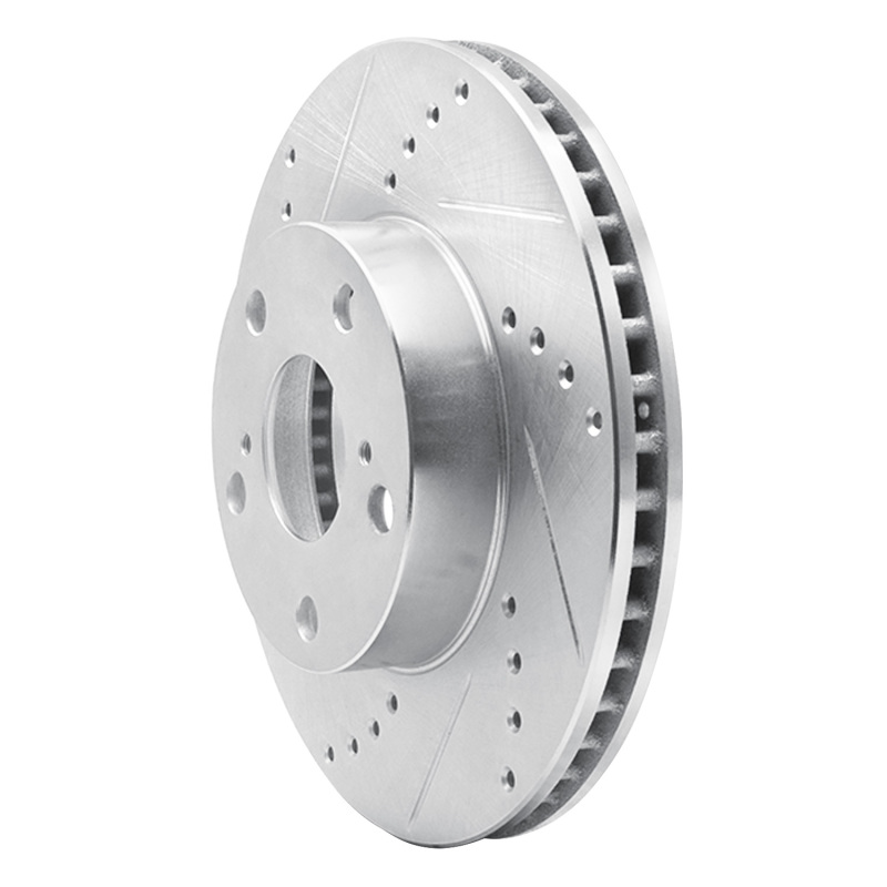 Picture of RNC Brake Rotor - Drill & Slot - R1 05-15 Toyota Tacoma Front Left Drilled & Slotted Silver Brake Rotor rnc631-76133L