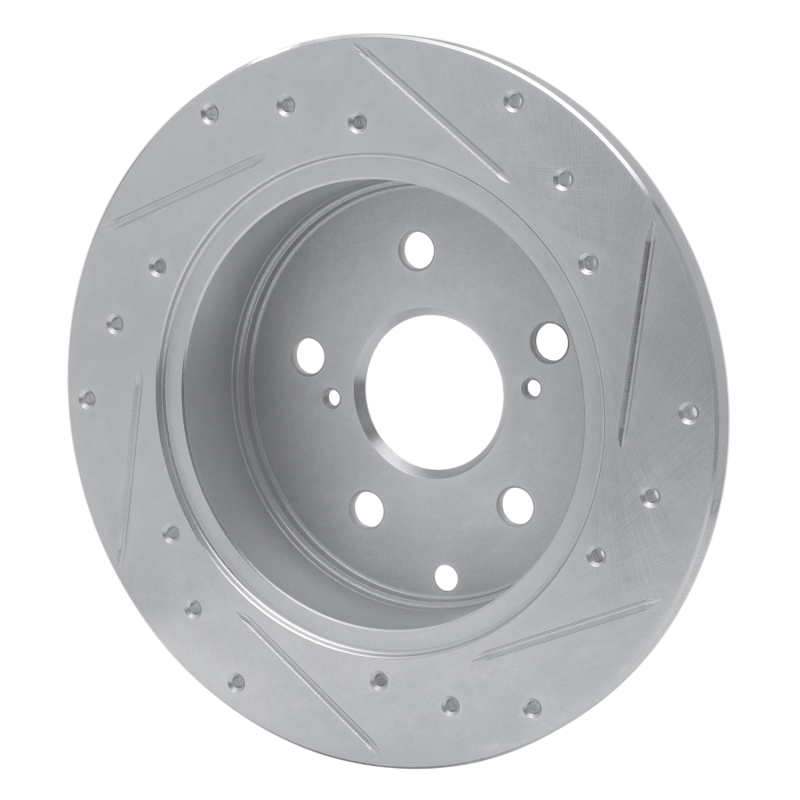 Picture of RNC Brake Rotor - Drill & Slot - R1 06-18 Lexus HS250H Rear Left Drilled & Slotted Silver Brake Rotor rnc631-76134L