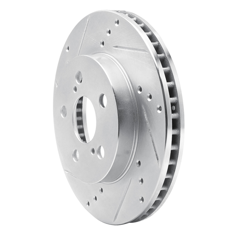 Picture of RNC Brake Rotor - Drill & Slot - R1 16-22 Toyota Prius Front Left Drilled & Slotted Silver Brake Rotor rnc631-76151L