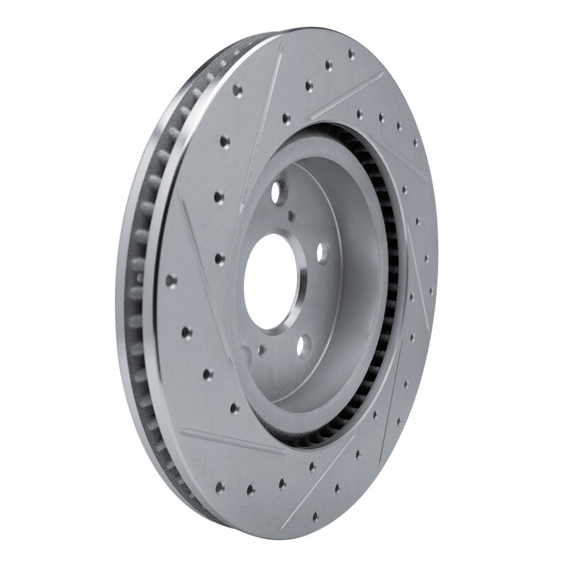Picture of RNC Brake Rotor - Drill & Slot - R1 18-25 Lexus UX250h Front Right Drilled & Slotted Silver Brake Rotor rnc631-76154R