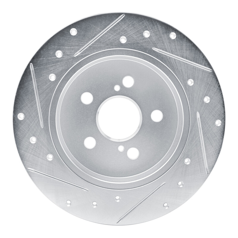 Picture of RNC Brake Rotor - Drill & Slot - R1 19-25 Toyota Corolla (Mexico) Rear Right Drilled & Slotted Silver Brake Rotor rnc631-76156R