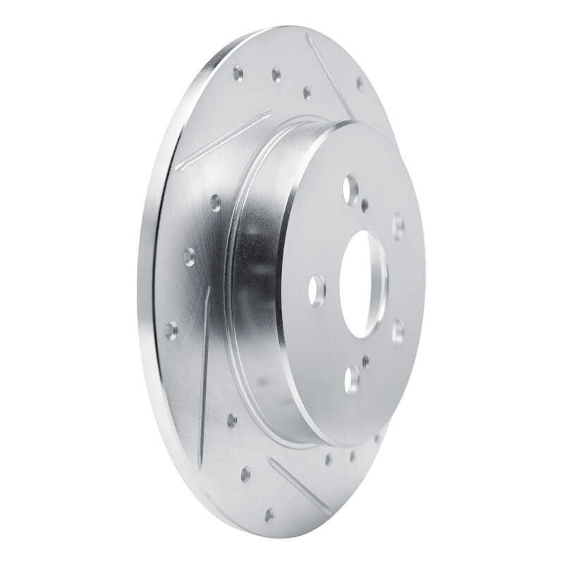 Picture of RNC Brake Rotor - Drill & Slot - R1 19-25 Toyota Corolla (Mexico) Rear Right Drilled & Slotted Silver Brake Rotor rnc631-76156R