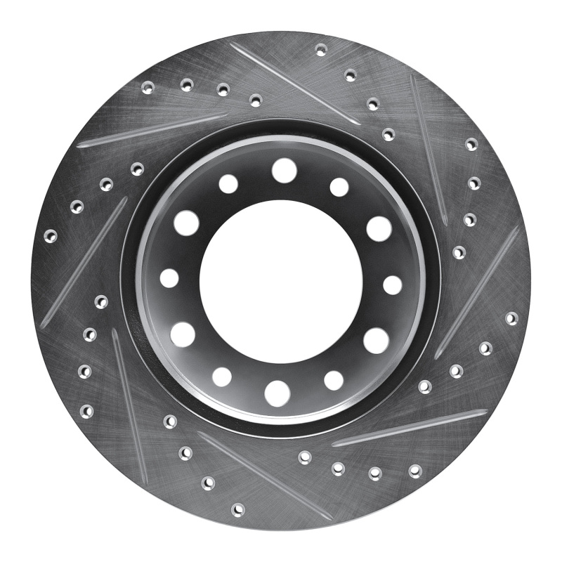 Picture of RNC Brake Rotor - Drill & Slot - R1 76-89 Toyota Land Cruiser Front Left Drilled & Slotted Silver Brake Rotor rnc631-76169L