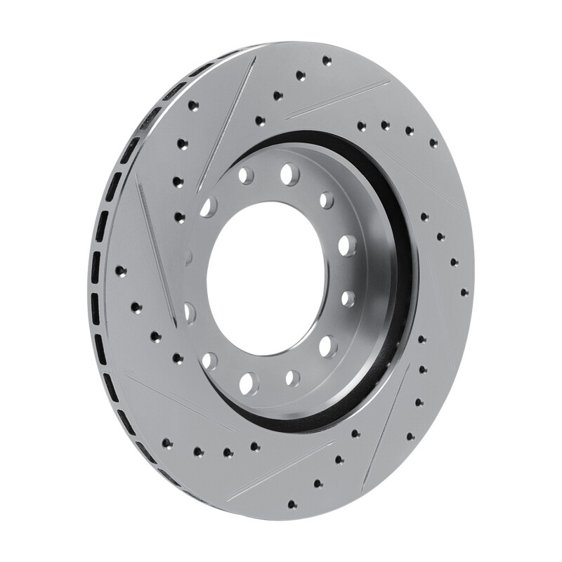 Picture of RNC Brake Rotor - Drill & Slot - R1 76-89 Toyota Land Cruiser Front Right Drilled & Slotted Silver Brake Rotor rnc631-76169R