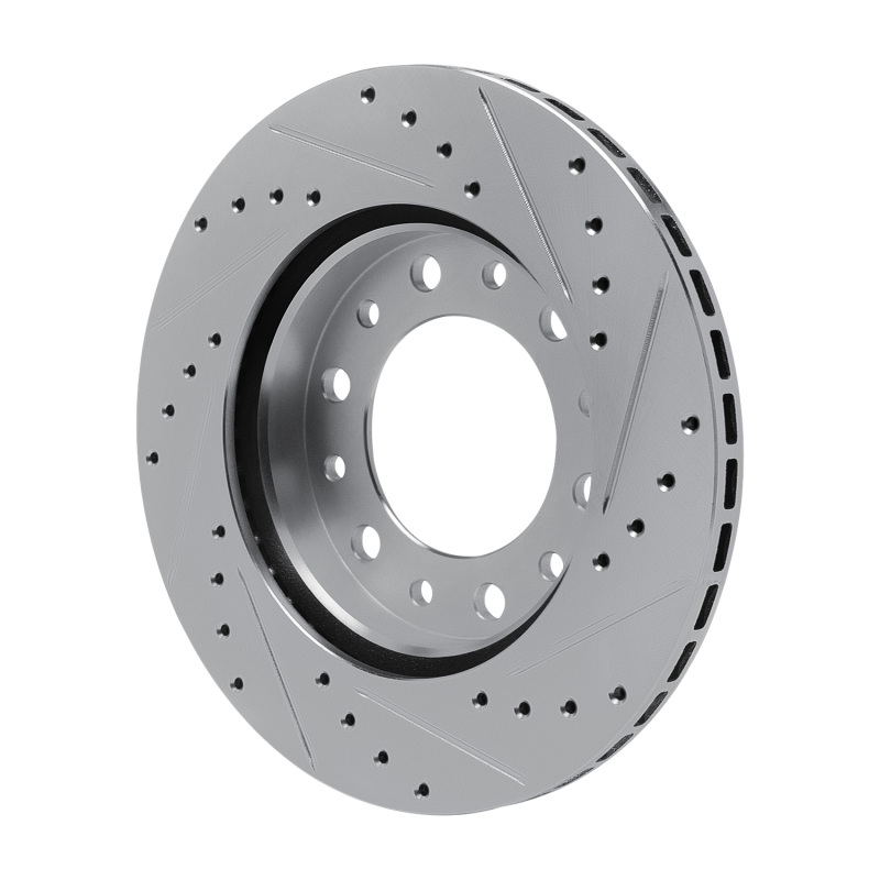Picture of RNC Brake Rotor - Drill & Slot - R1 76-89 Toyota Land Cruiser Front Left Drilled & Slotted Silver Brake Rotor rnc631-76169L