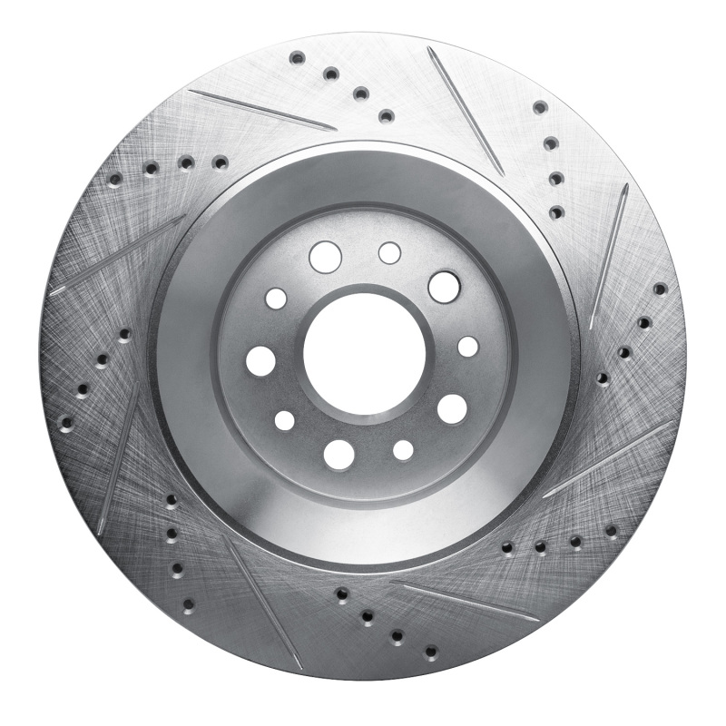 Picture of RNC Brake Rotor - Drill & Slot - R1 17-24 Maserati LeVante Rear Left Drilled & Slotted Silver Brake Rotor rnc631-79010L