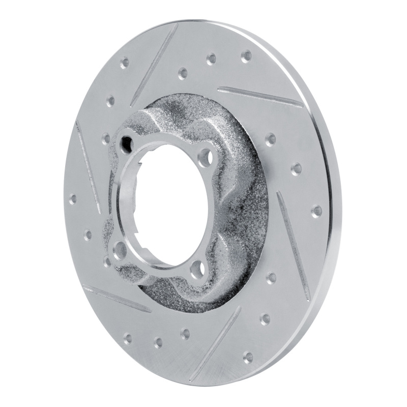 Picture of RNC Brake Rotor - Drill & Slot - R1 81-85 Mazda GLC Front Left Drilled & Slotted Silver Brake Rotor rnc631-80005L